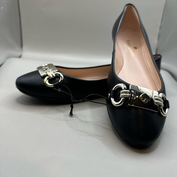 Kate Spade Payton Black Leather Ballet Flats Slip-On Shoes Size 7,5B - Picture 7 of 11